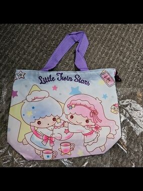 Sanrio Little Twin Stars Pastel Tote - Pink, Light Blue & Purple
